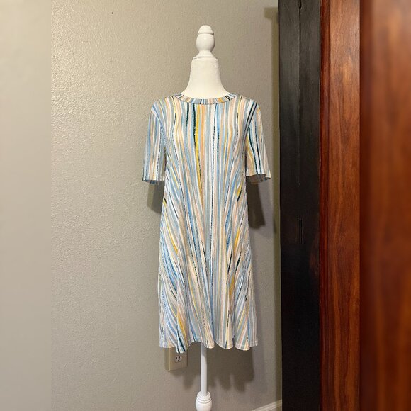 BCBGeneration T-Shirt Dress in Multicolor Stripe - Picture 1 of 4